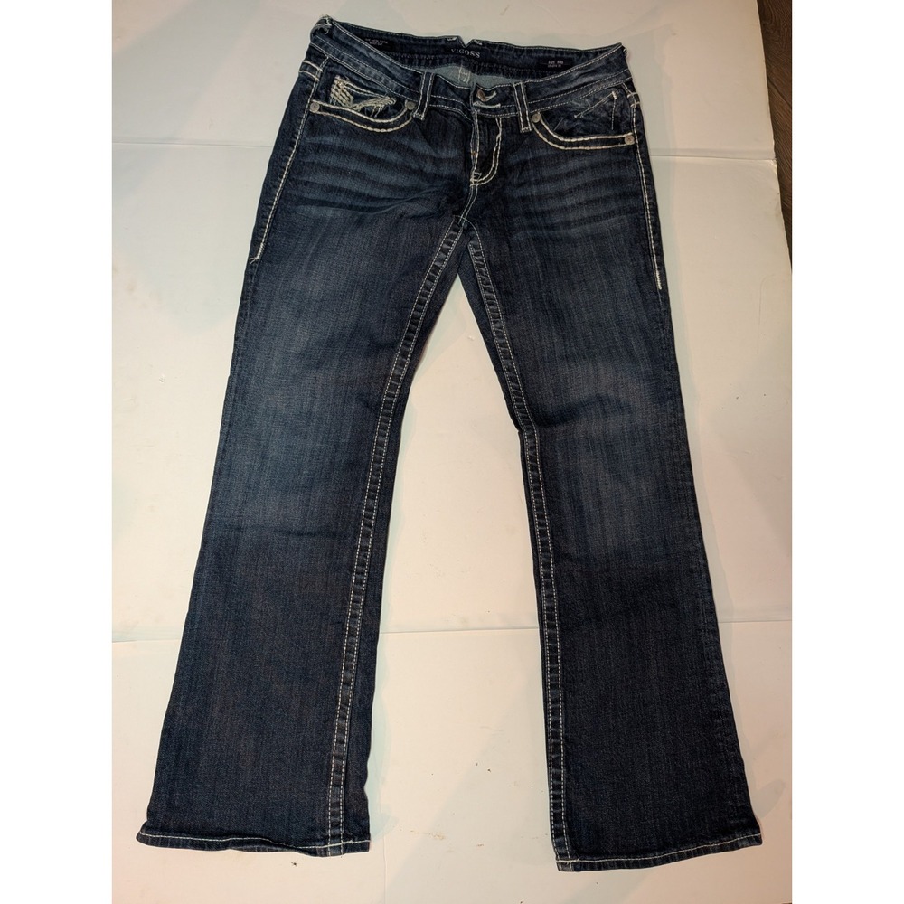 Vigoss The New York Boot Cut Size 9/10 Length 31 Medium Wash Flap Pocket